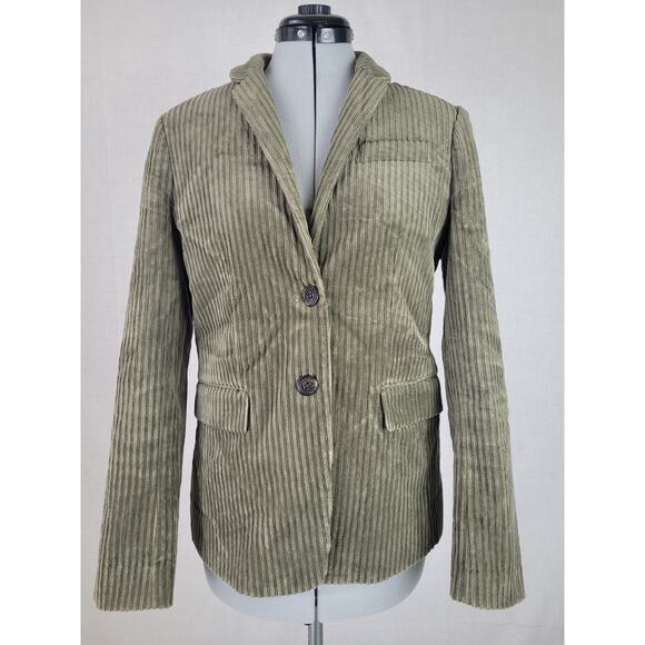 J.Crew Green Corduroy Blazer Jacket Sz 6 - Picture 1 of 10